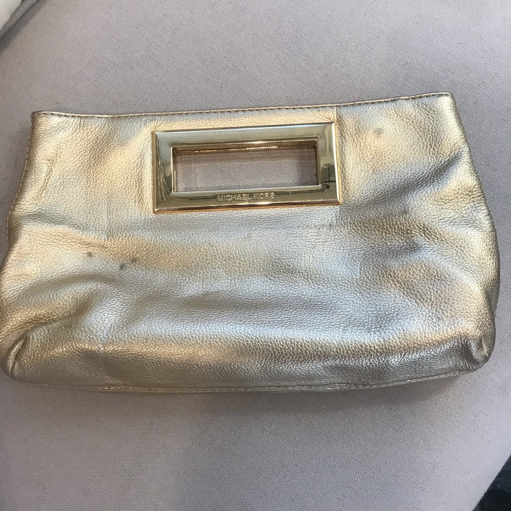 Gold leather Micheal Kors clutch